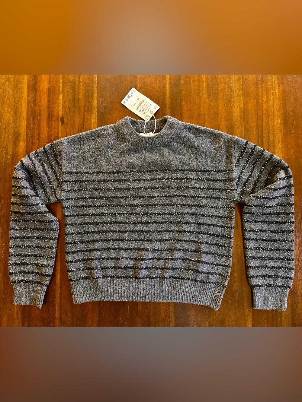 Zara stripe sparkle sweater, size 12-13